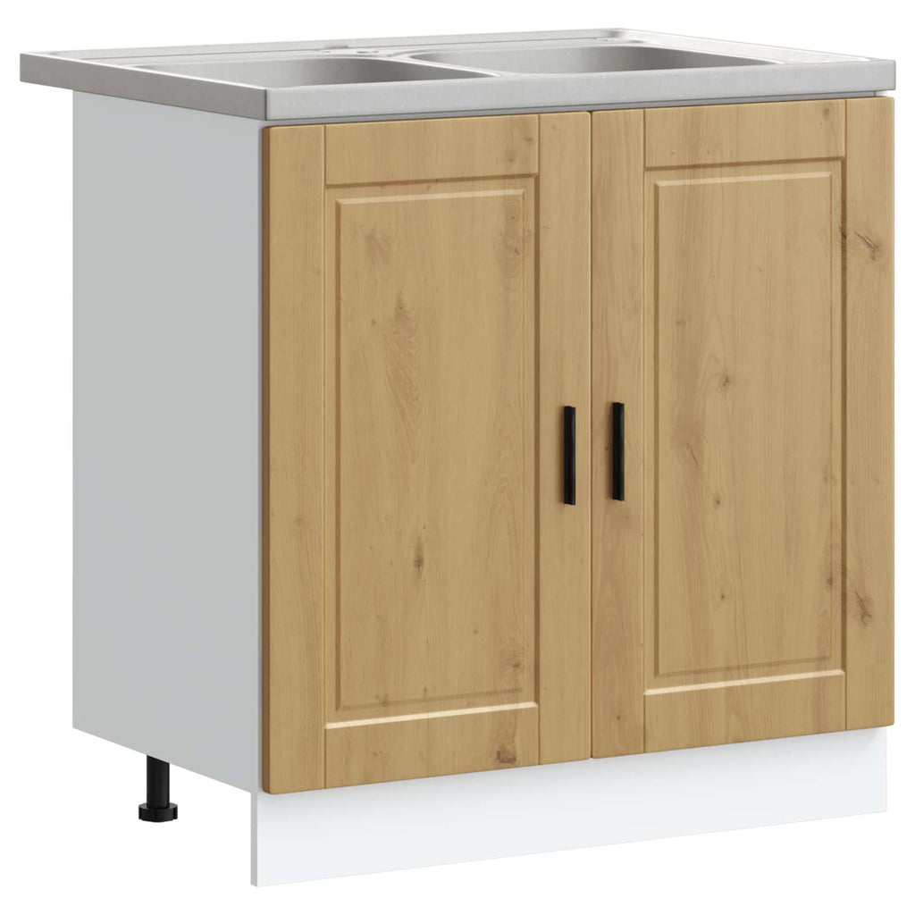 vidaXL Szafka pod zlew Porto 2 pcs Brązowy Materiał drewnopochodny