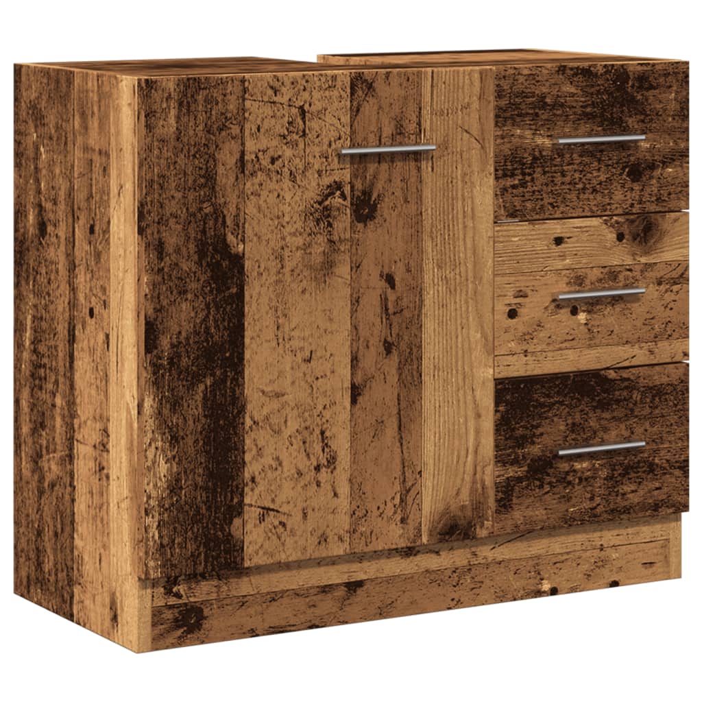 vidaXL Szafka pod umywalkę, stare drewno, 63x30x54 cm