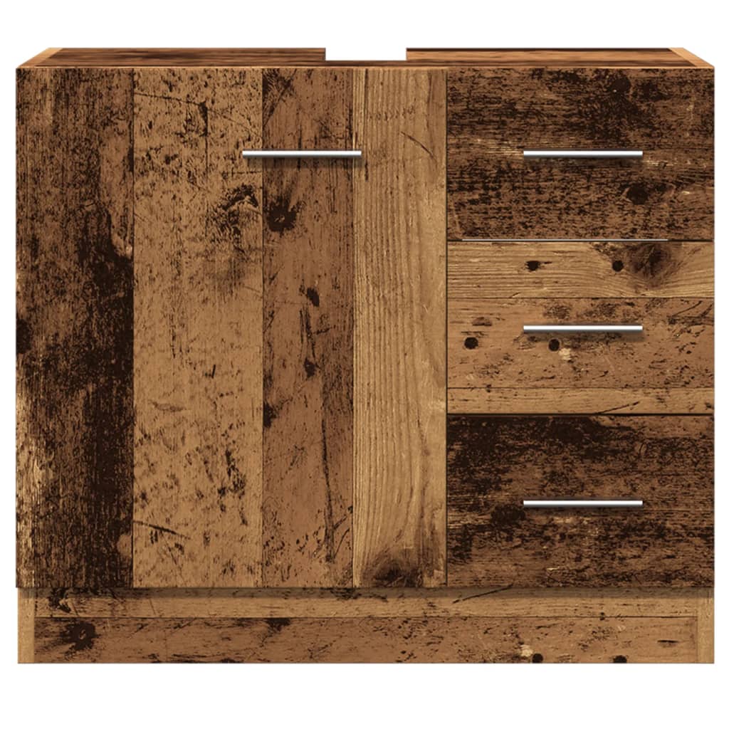 vidaXL Szafka pod umywalkę, stare drewno, 63x30x54 cm