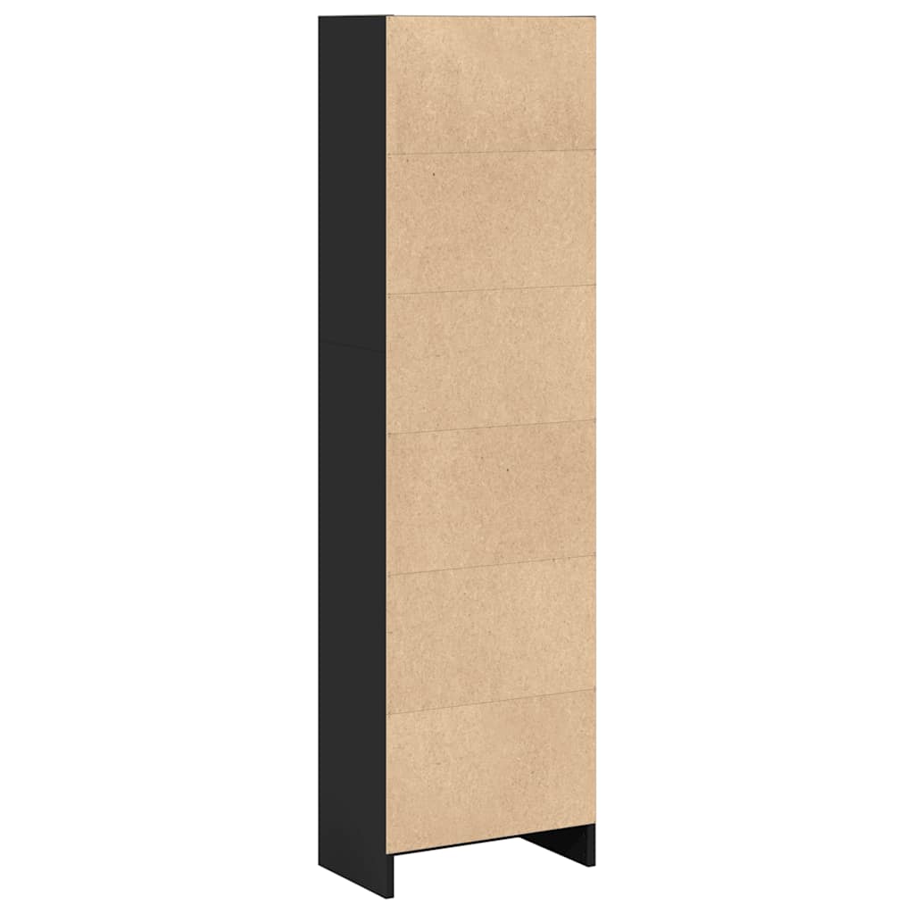 vidaXL Regał, czarny, 40x24x143 cm, materiał drewnopochodny