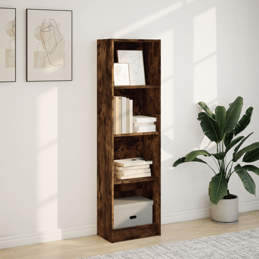 vidaXL Regał, przydymiony dąb, 40x24x143 cm, materiał drewnopochodny