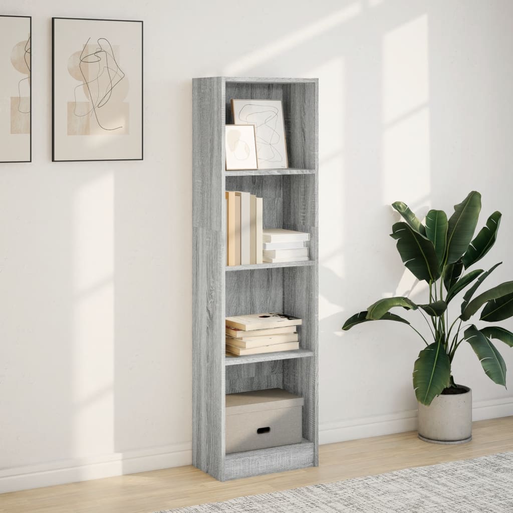 vidaXL Regał, szary dąb sonoma, 40x24x143 cm, materiał drewnopochodny