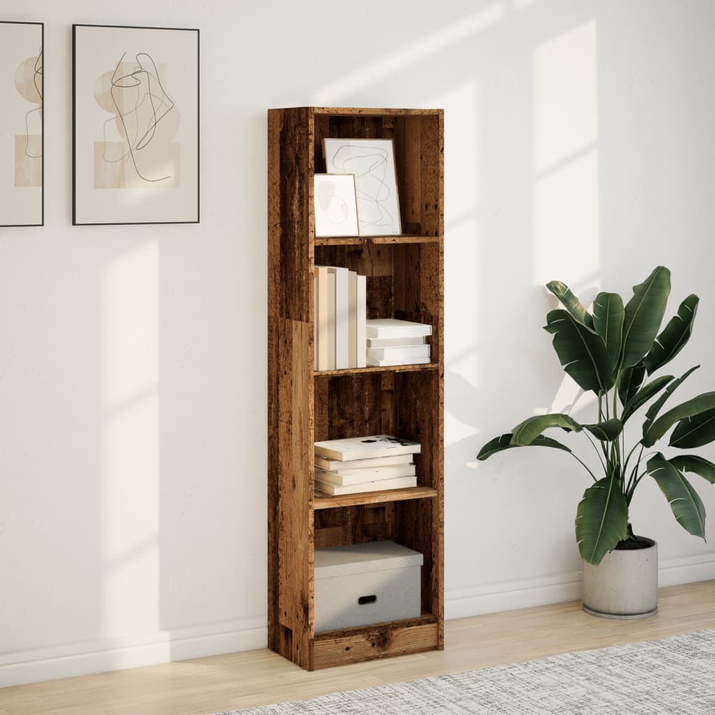 vidaXL Regał, stare drewno, 40x24x143 cm, materiał drewnopochodny