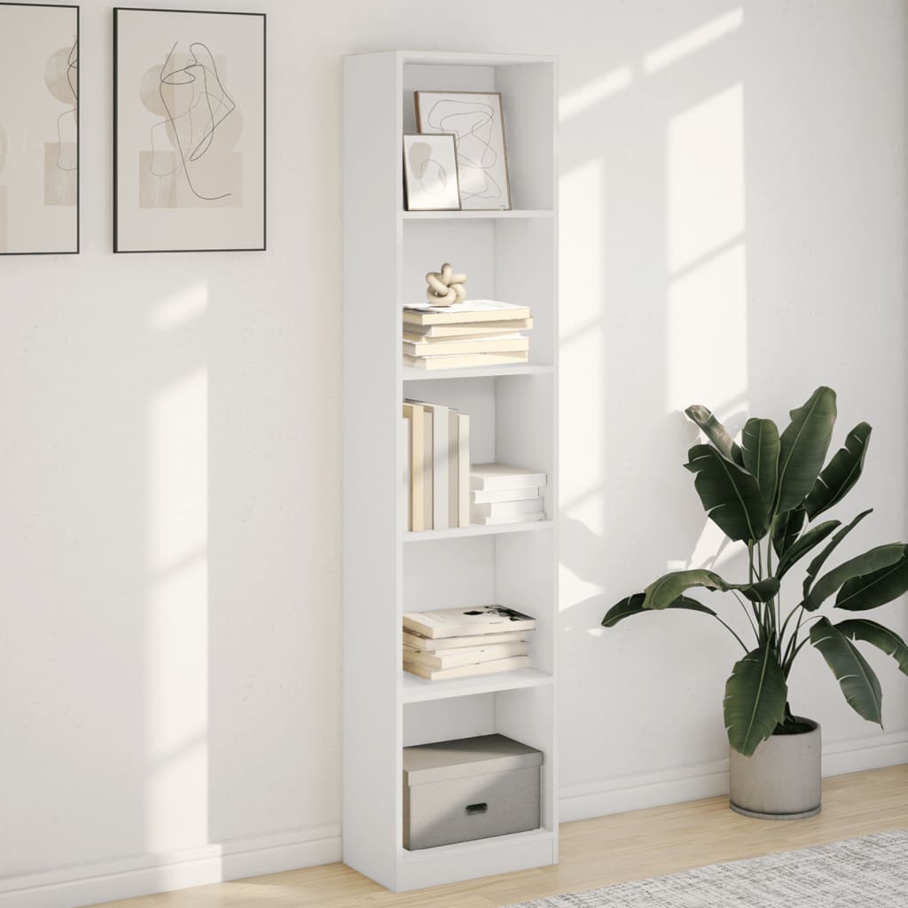 vidaXL Regał, biały, 40x24x176 cm, materiał drewnopochodny