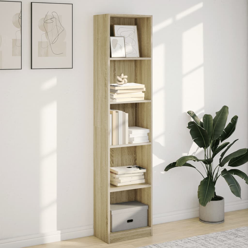 vidaXL Regał, dąb sonoma, 40x24x176 cm, materiał drewnopochodny