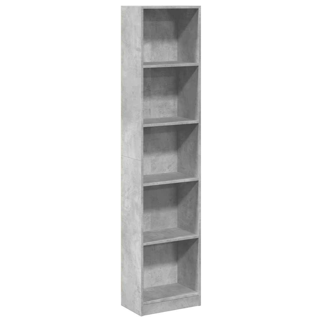 vidaXL Regał, szarość betonu, 40x24x176 cm, materiał drewnopochodny