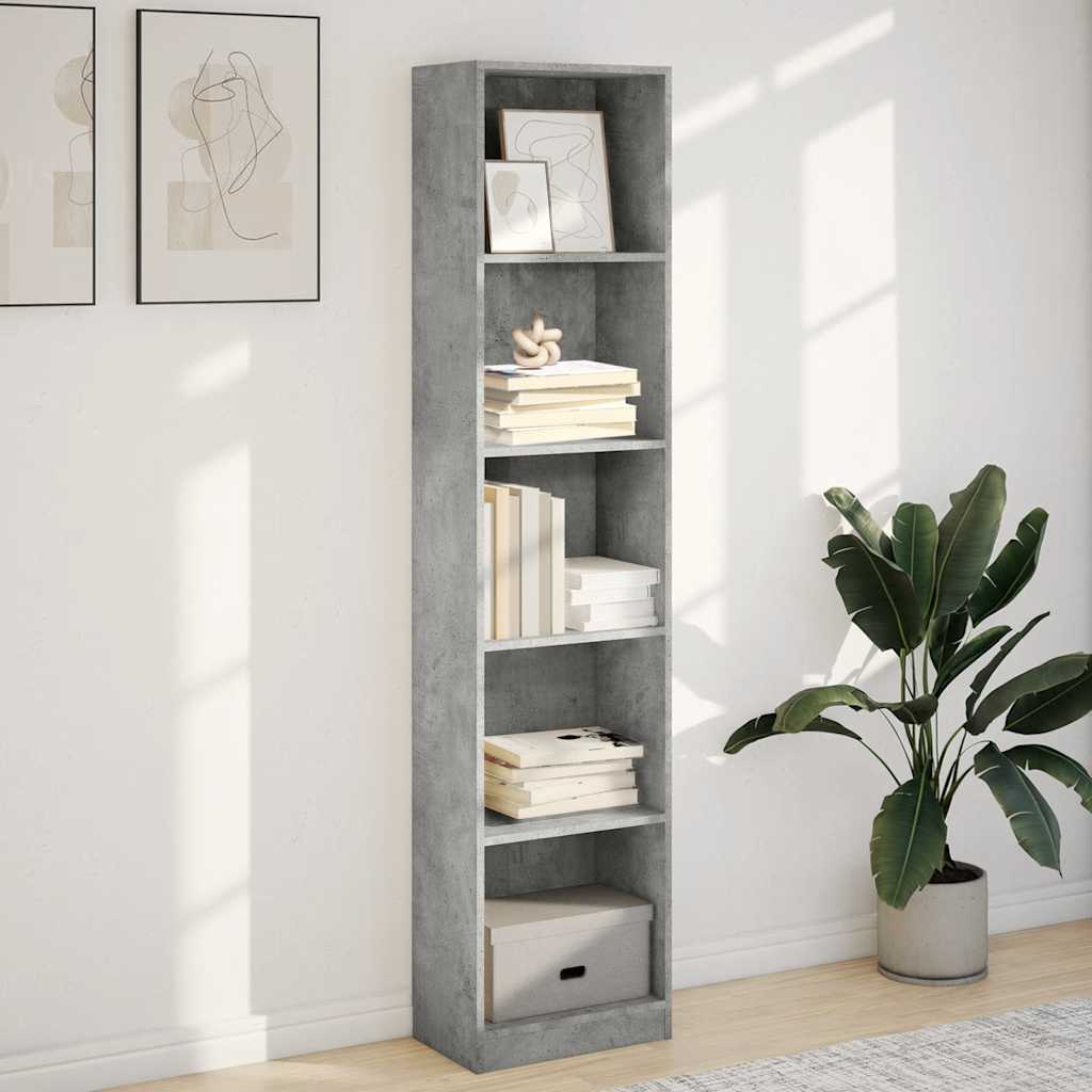 vidaXL Regał, szarość betonu, 40x24x176 cm, materiał drewnopochodny