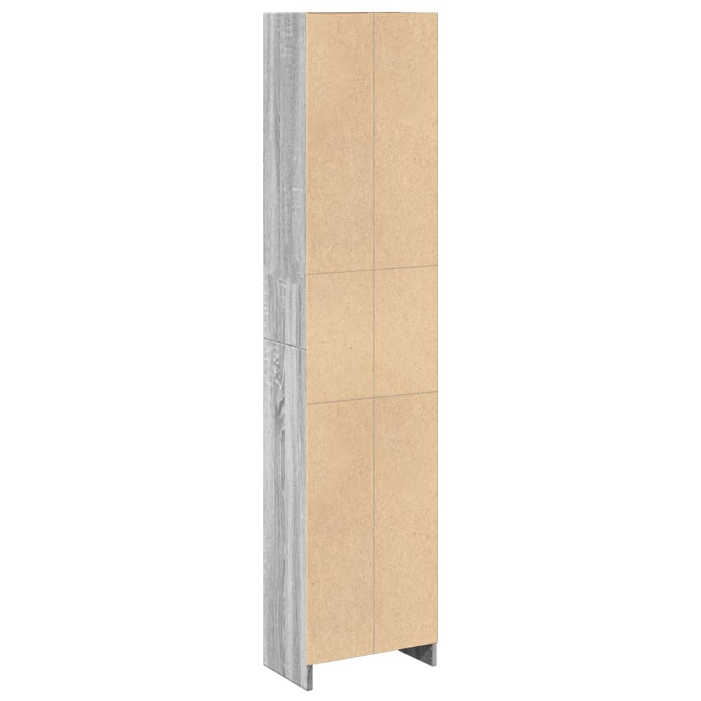 vidaXL Regał, szary dąb sonoma, 40x24x176 cm, materiał drewnopochodny