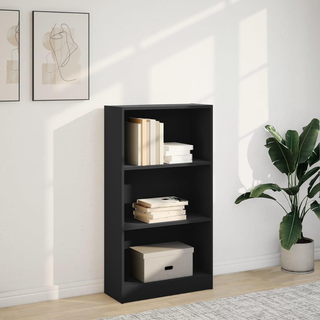 vidaXL Regał, czarny, 60x24x109 cm, materiał drewnopochodny