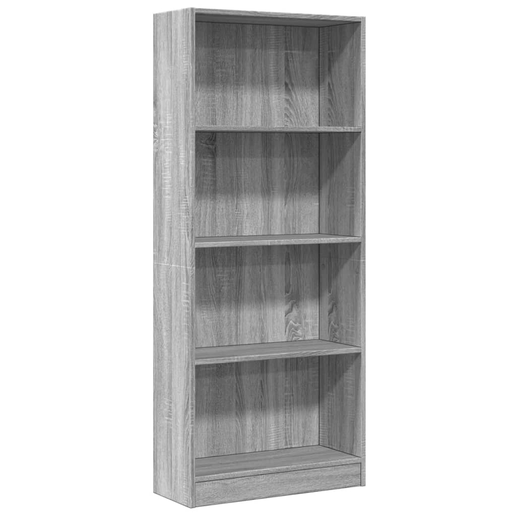 vidaXL Regał, szary dąb sonoma, 60x24x143 cm, materiał drewnopochodny