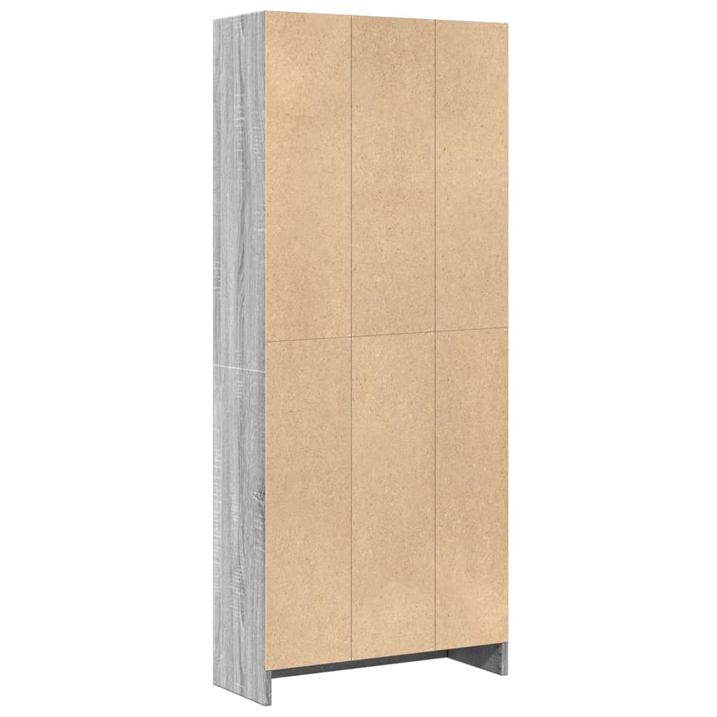 vidaXL Regał, szary dąb sonoma, 60x24x143 cm, materiał drewnopochodny