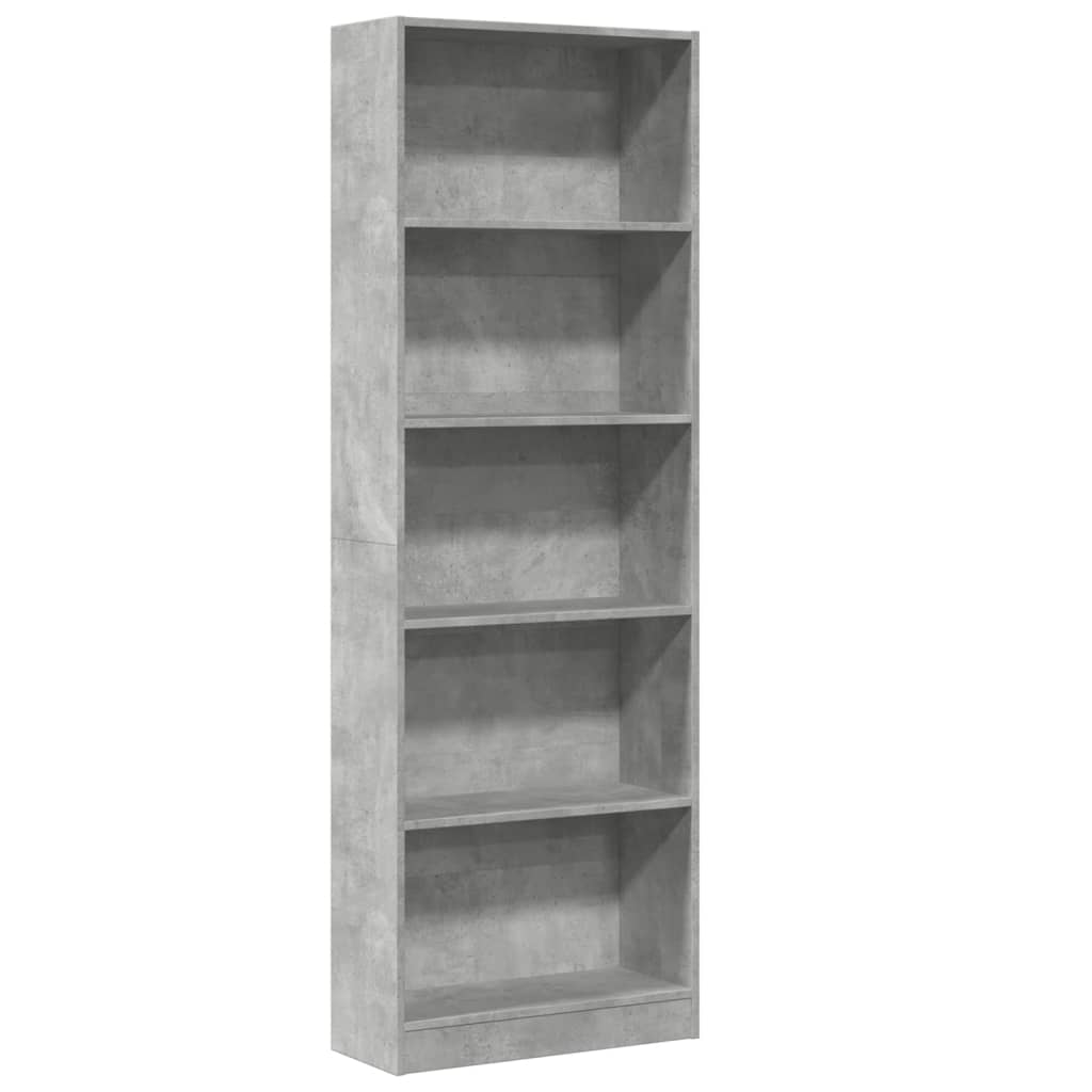 vidaXL Regał, szarość betonu, 60x24x176 cm, materiał drewnopochodny