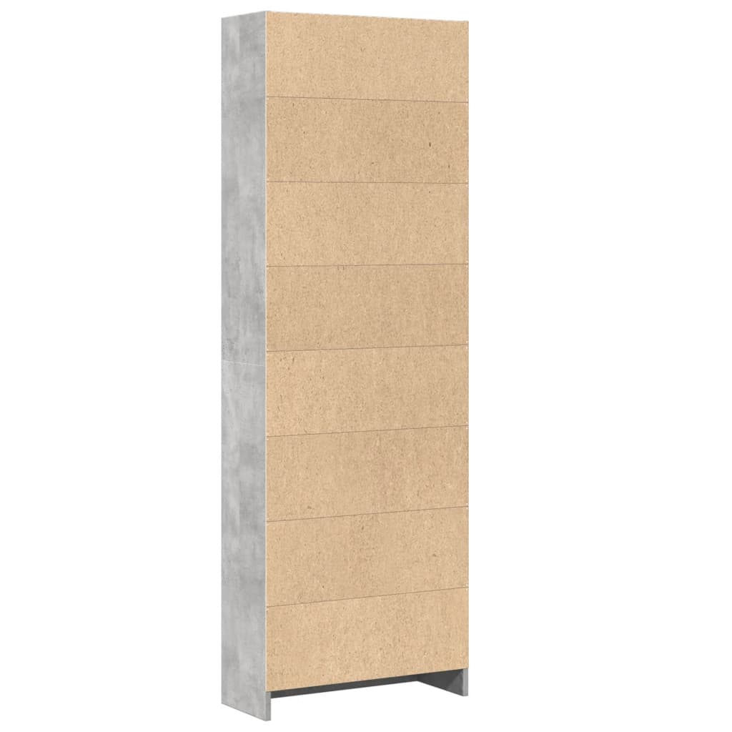vidaXL Regał, szarość betonu, 60x24x176 cm, materiał drewnopochodny