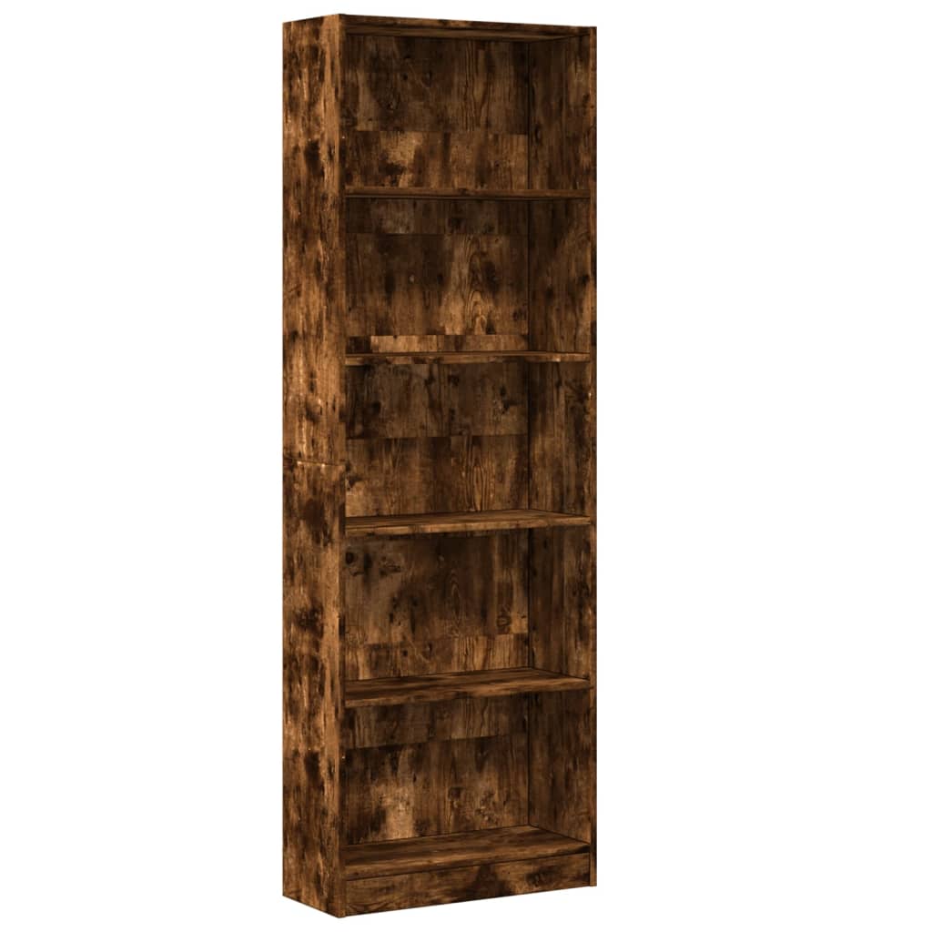 vidaXL Regał, przydymiony dąb, 60x24x176 cm, materiał drewnopochodny