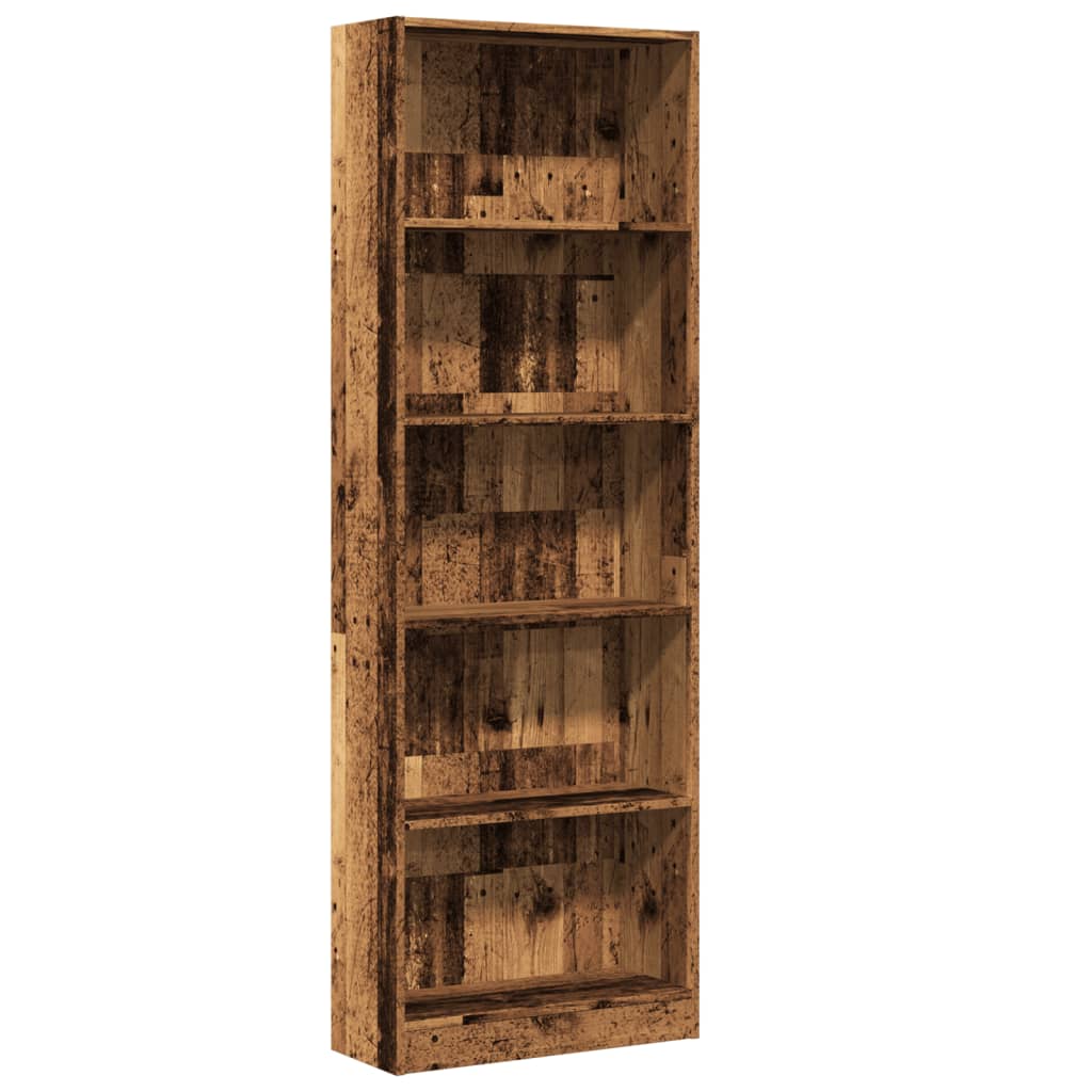 vidaXL Regał, stare drewno, 60x24x176 cm, materiał drewnopochodny