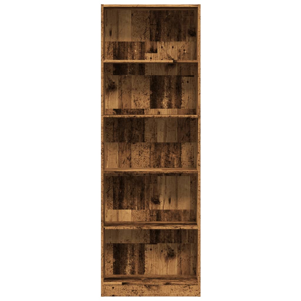vidaXL Regał, stare drewno, 60x24x176 cm, materiał drewnopochodny