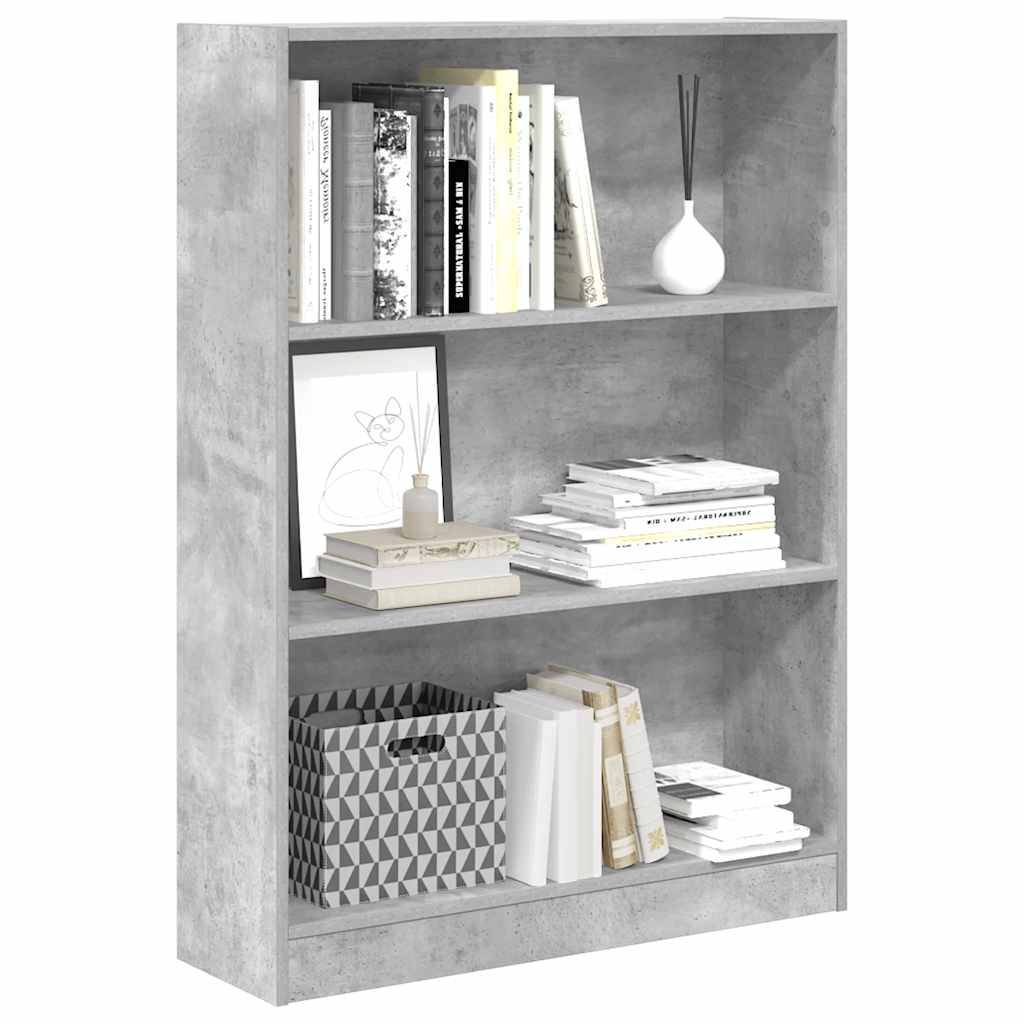 vidaXL Regał, szarość betonu, 80x24x109 cm, materiał drewnopochodny