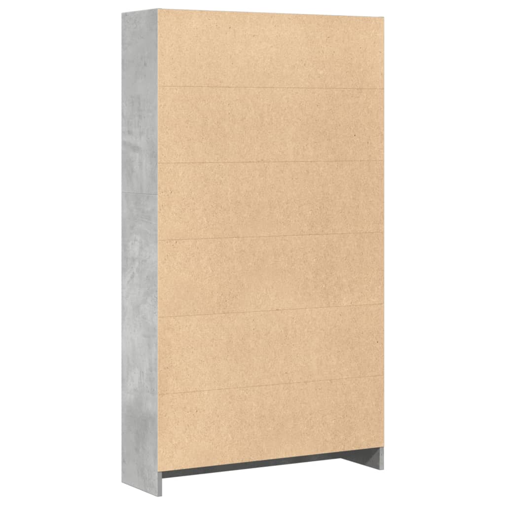 vidaXL Regał, szarość betonu, 80x24x143 cm, materiał drewnopochodny