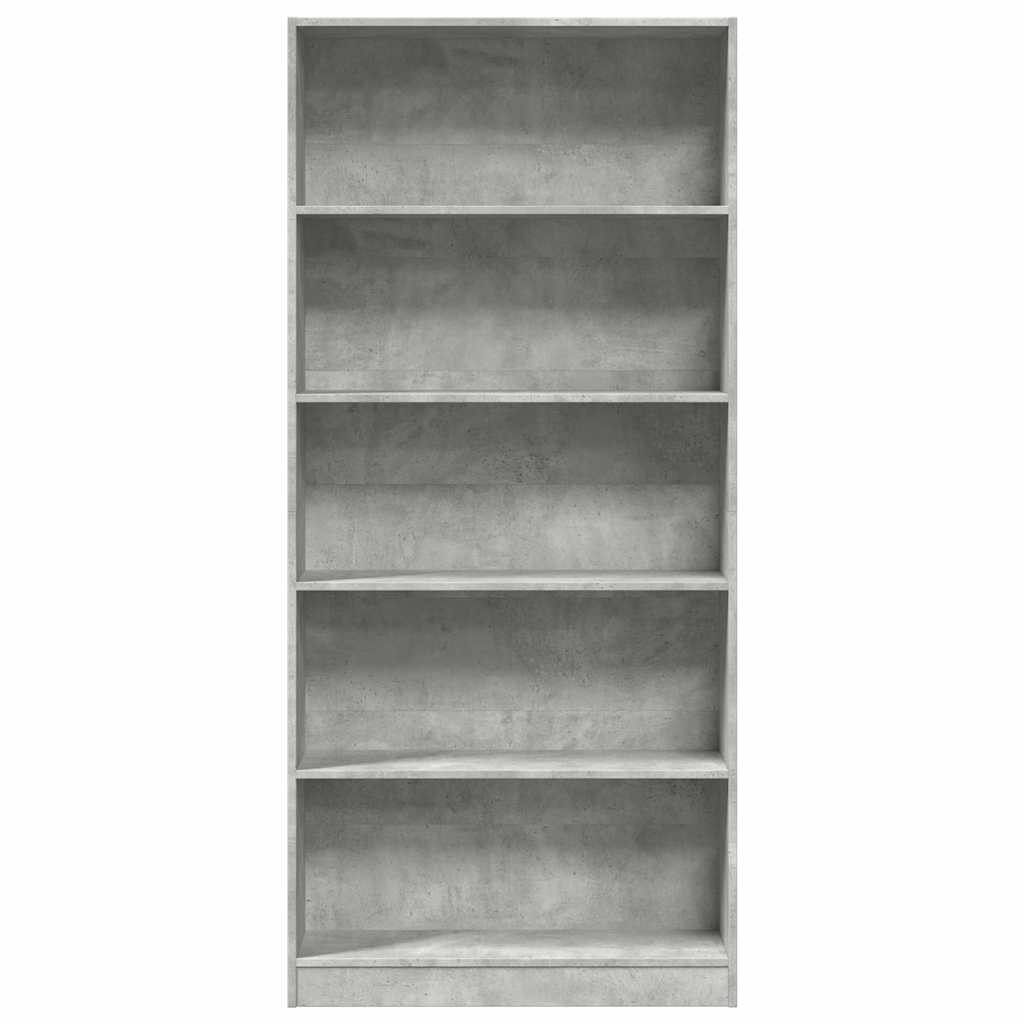 vidaXL Regał, szarość betonu, 80x24x176 cm, materiał drewnopochodny