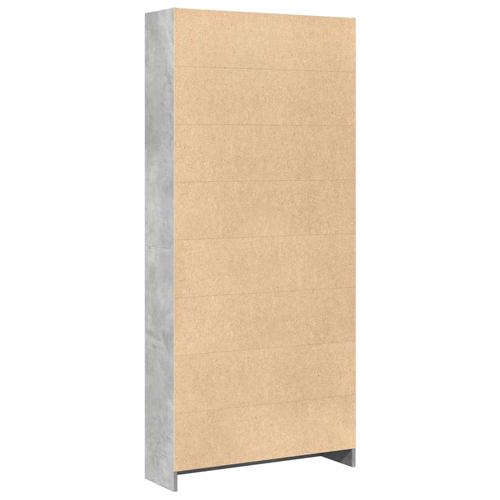 vidaXL Regał, szarość betonu, 80x24x176 cm, materiał drewnopochodny