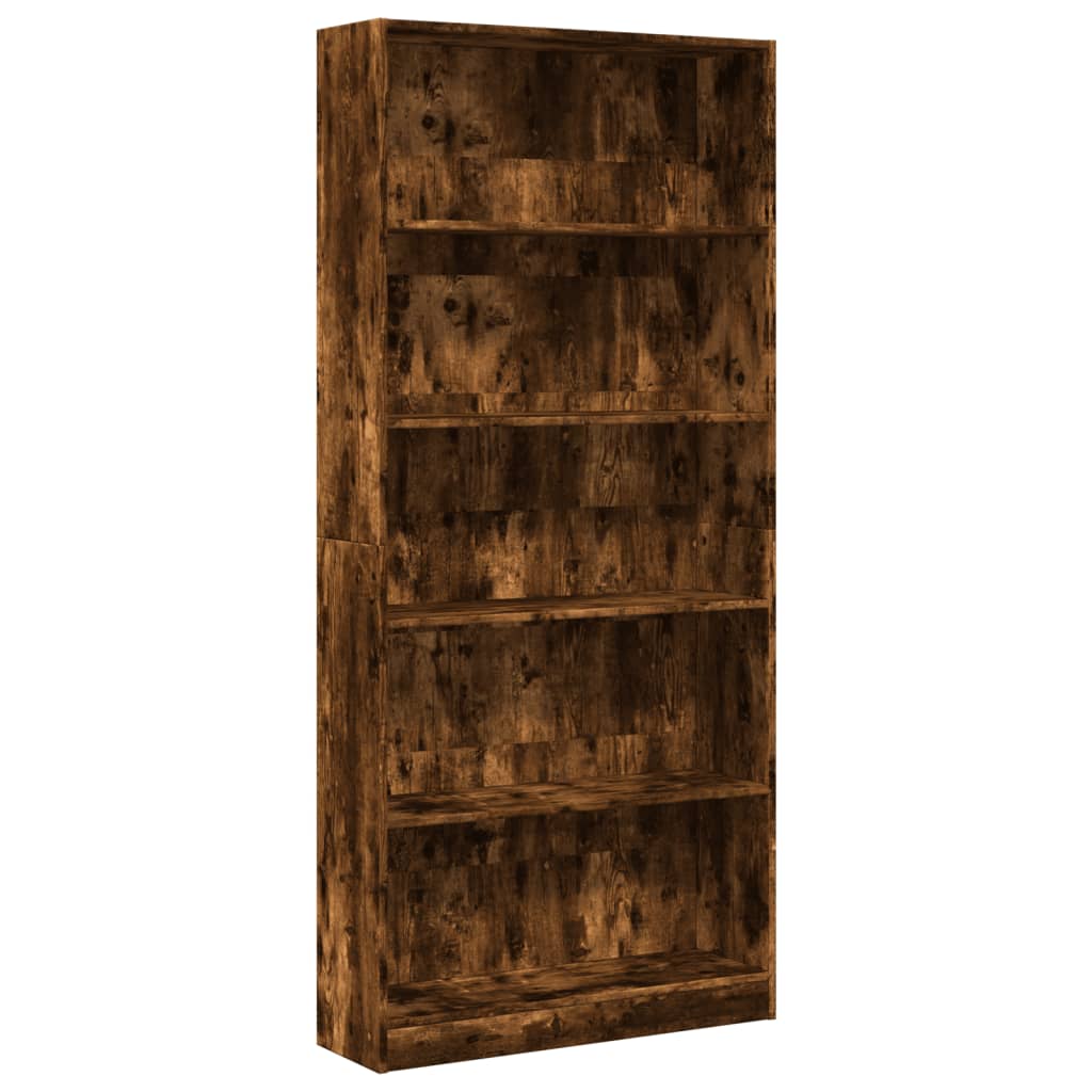 vidaXL Regał, przydymiony dąb, 80x24x176 cm, materiał drewnopochodny