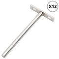 vidaXL Wsporniki półek pływających, 12 szt., Ø10x150 mm, stal węglowa