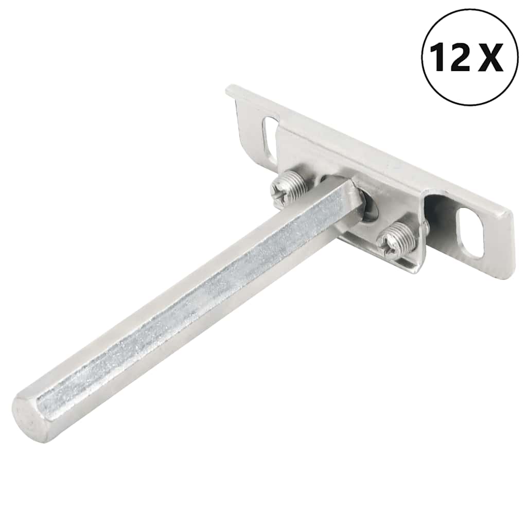 vidaXL Wsporniki półek pływających, 12 szt., Ø12x100 mm, stal węglowa
