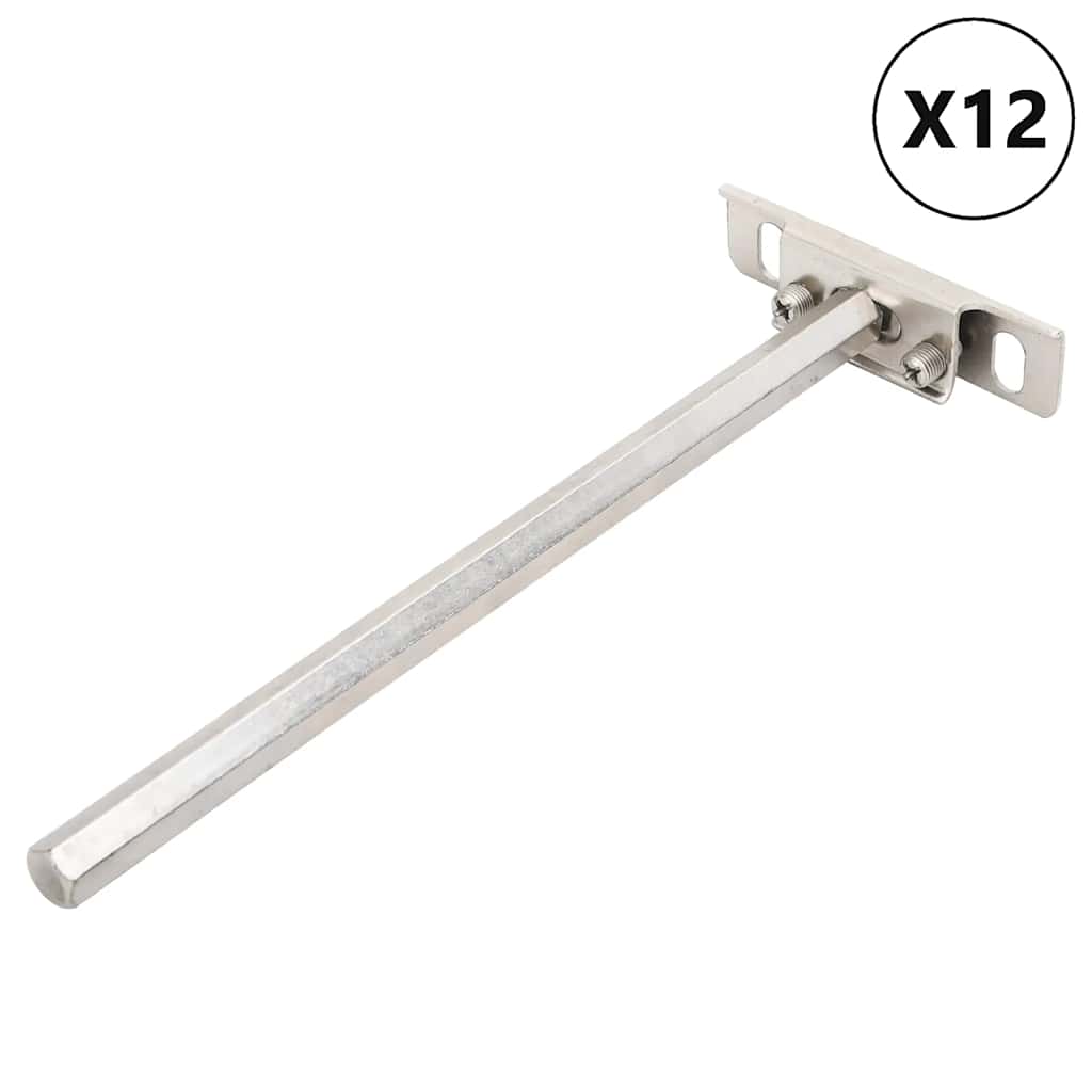 vidaXL Wsporniki półek pływających, 12 szt., Ø12x200 mm, stal węglowa