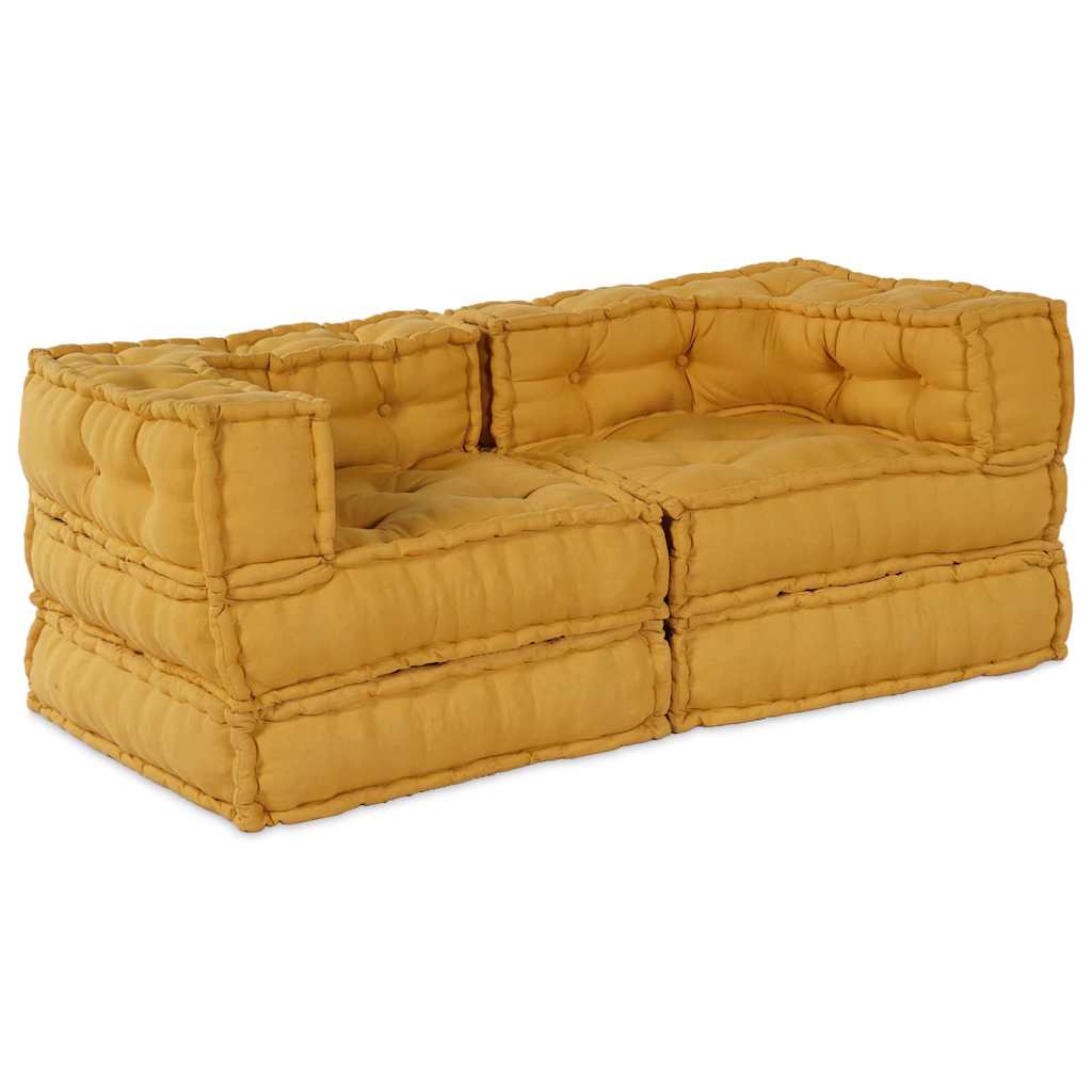 vidaXL Modularna jednostka sofy 2 szt. tkanina żółty 140 x 70 x 56 cm