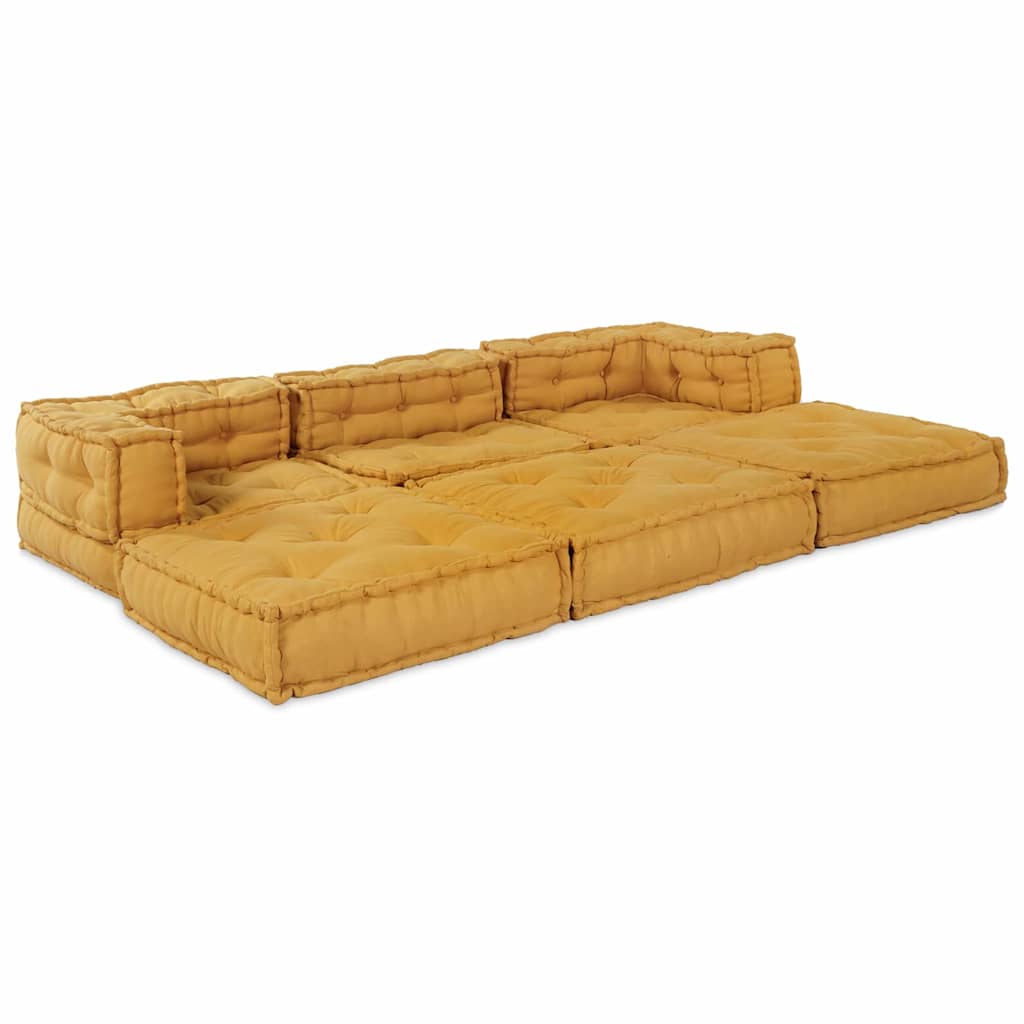 vidaXL Modularna jednostka sofy 2 szt. tkanina żółty 140 x 70 x 56 cm