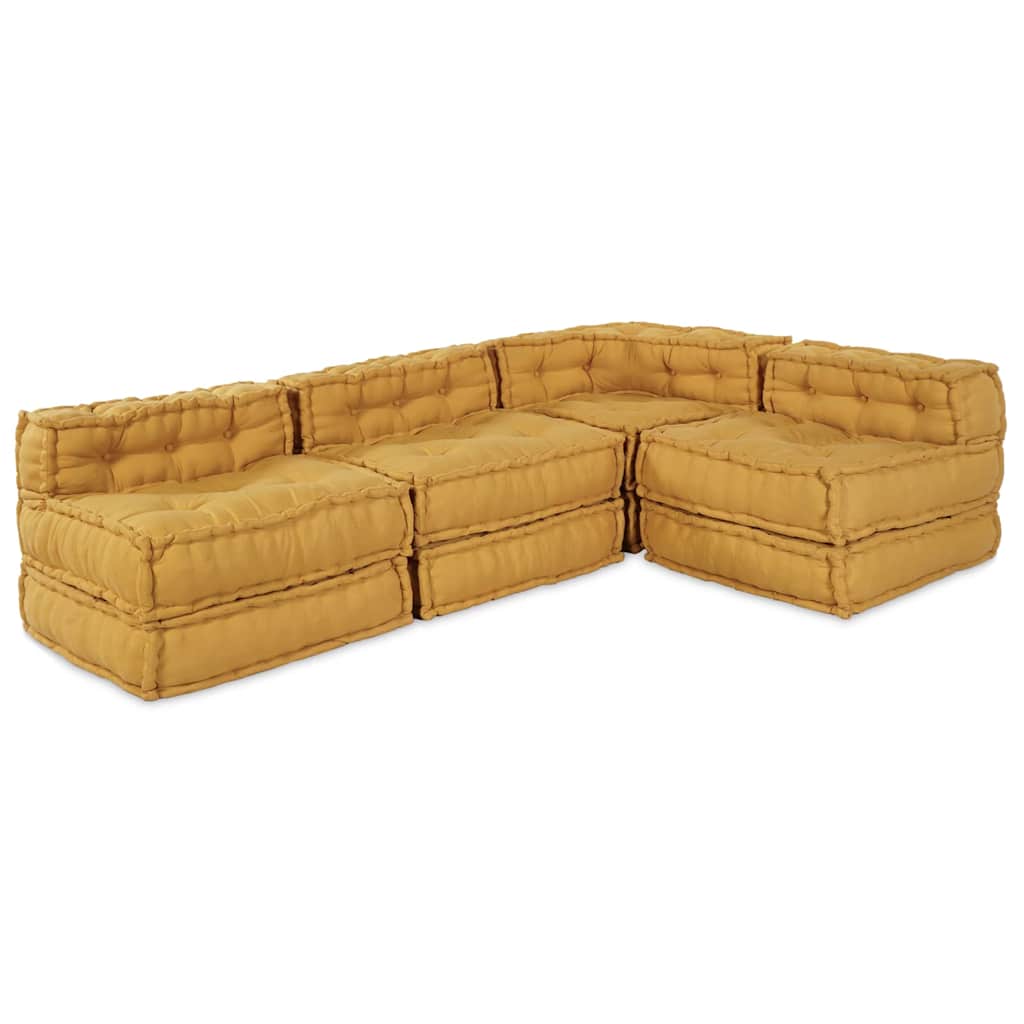 vidaXL Modularna jednostka sofy tkanina żółty 210 x 140 x 56 cm