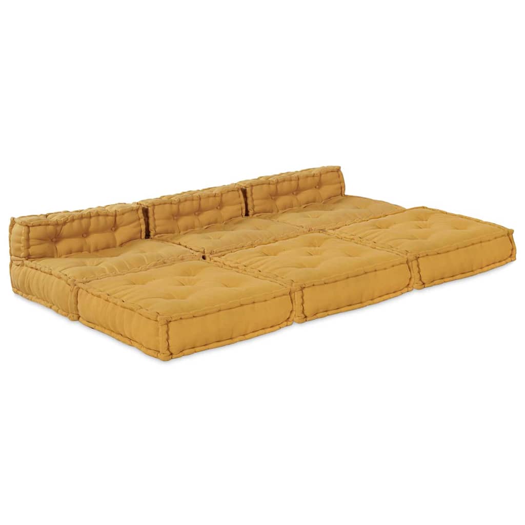 vidaXL Modularna jednostka sofy tkanina żółty 210 x 140 x 56 cm
