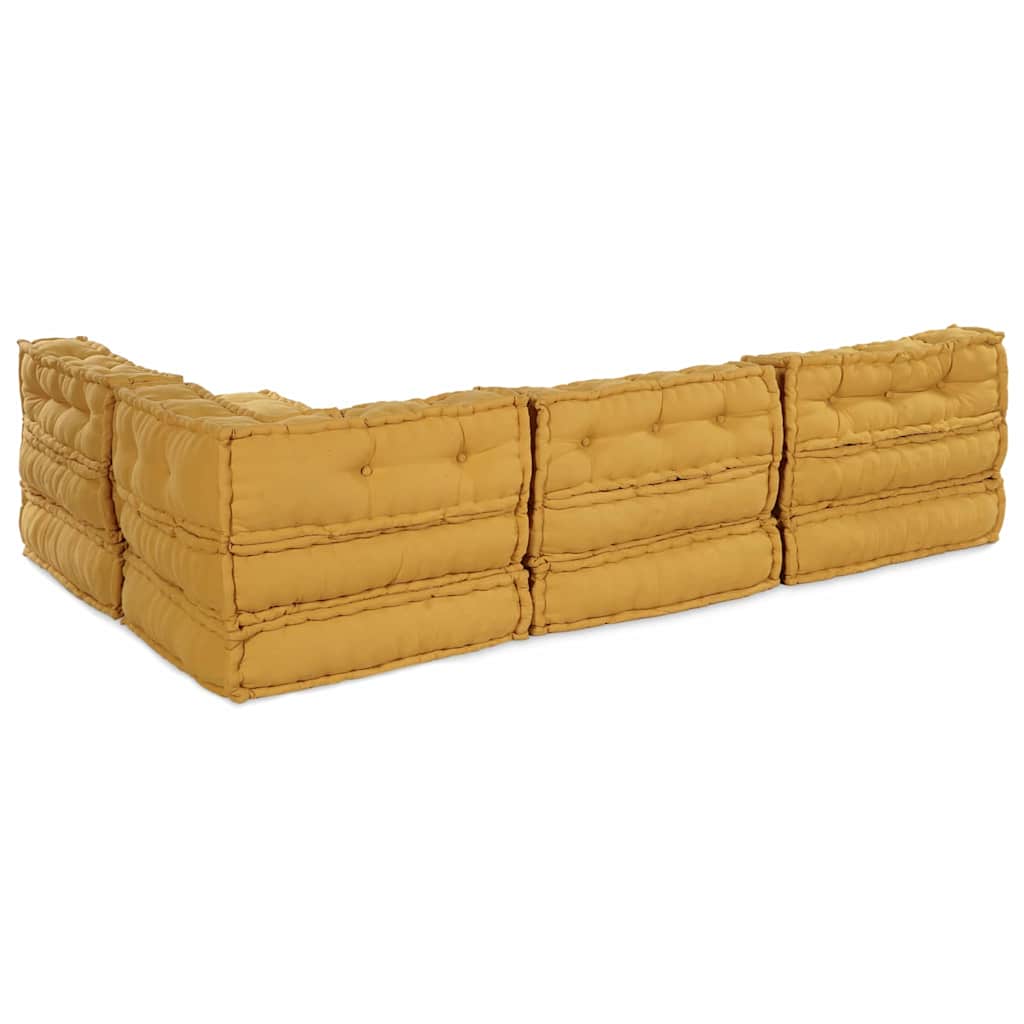 vidaXL Modularna jednostka sofy tkanina żółty 210 x 140 x 56 cm