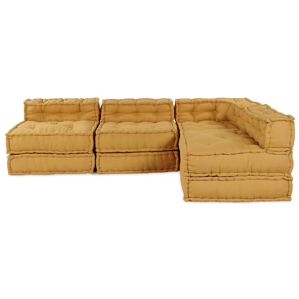 vidaXL Modularna jednostka sofy tkanina żółty 210 x 140 x 56 cm