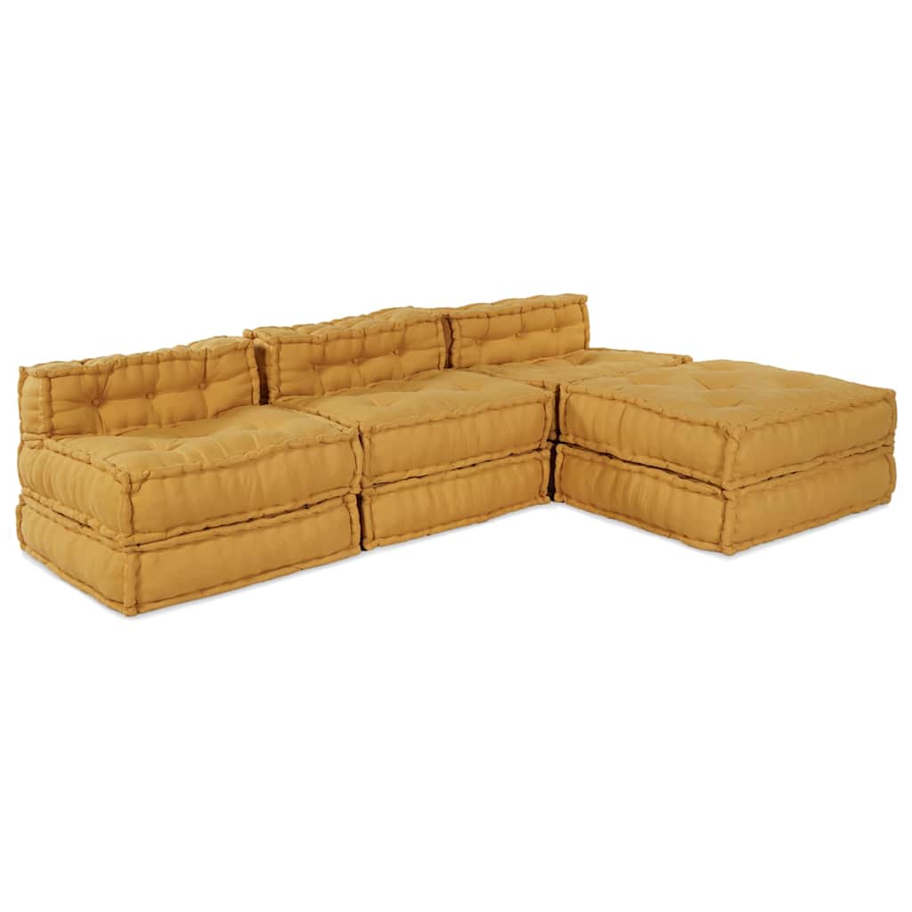 vidaXL Modularna jednostka sofy tkanina żółty 210 x 140 x 56 cm