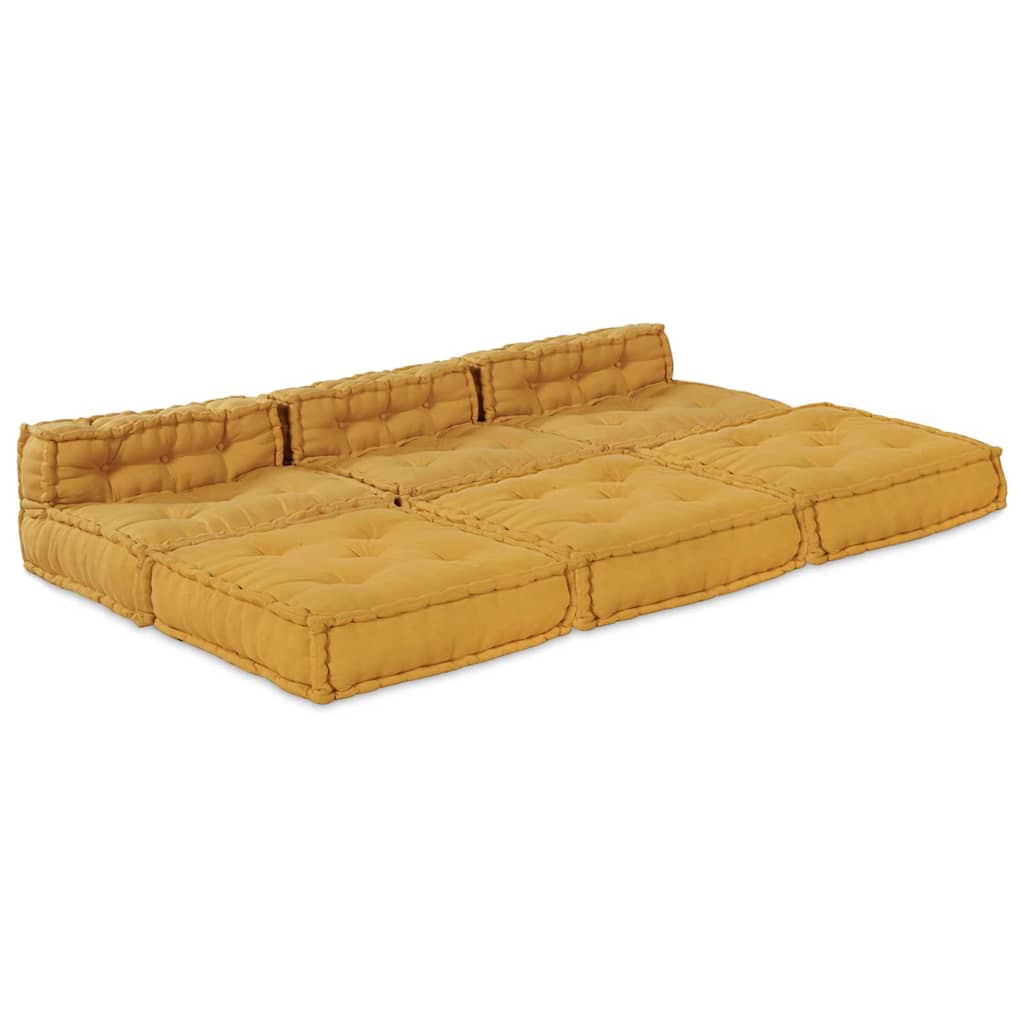 vidaXL Modularna jednostka sofy tkanina żółty 210 x 140 x 56 cm