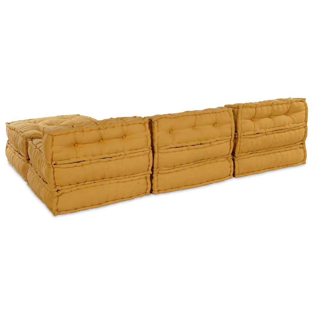 vidaXL Modularna jednostka sofy tkanina żółty 210 x 140 x 56 cm