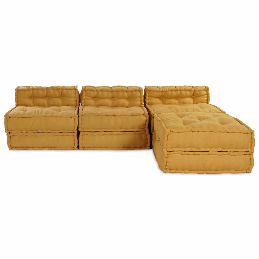 vidaXL Modularna jednostka sofy tkanina żółty 210 x 140 x 56 cm