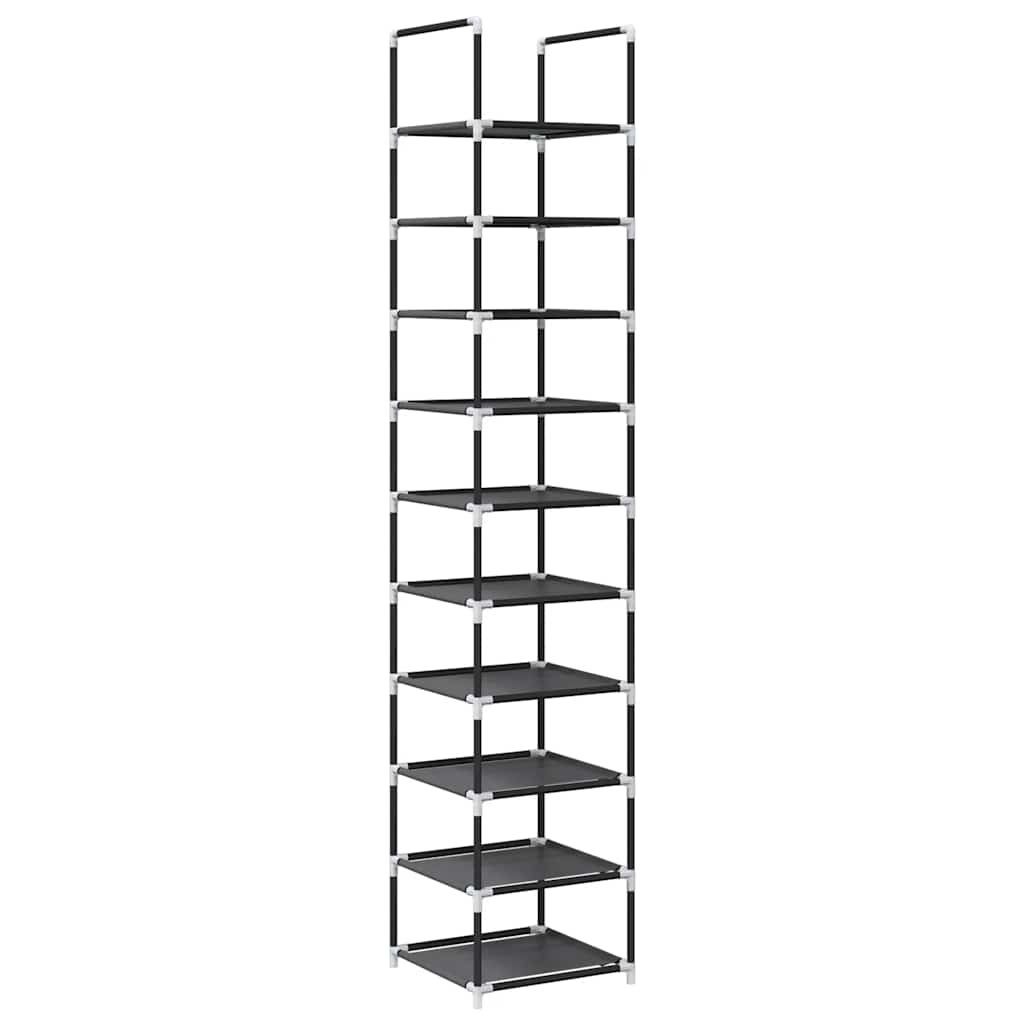 vidaXL Stojak na buty 10-poziomowy czarny 33x33x174 cm