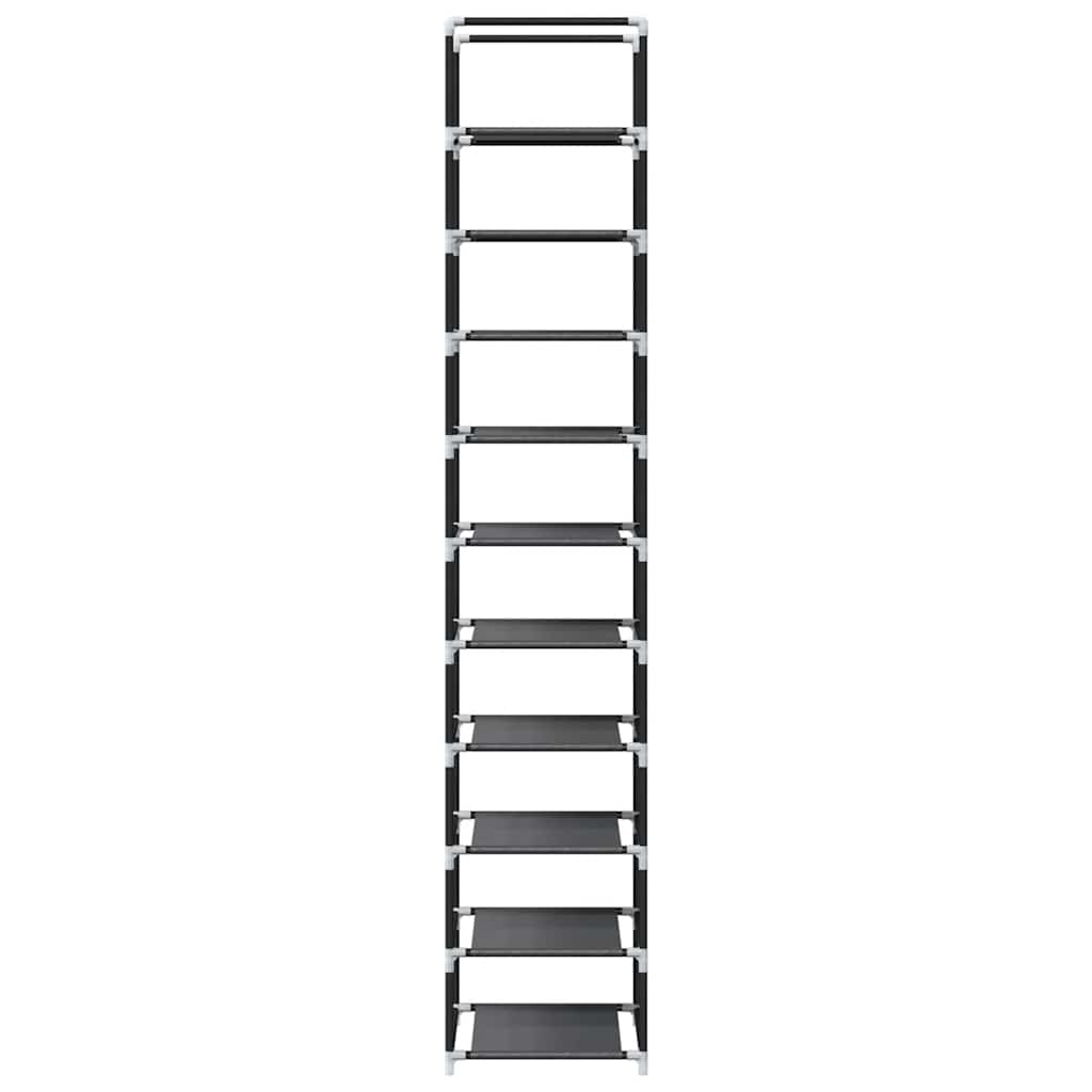 vidaXL Stojak na buty 10-poziomowy czarny 33x33x174 cm