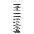 vidaXL Stojak na buty 10-poziomowy czarny 33x33x174 cm