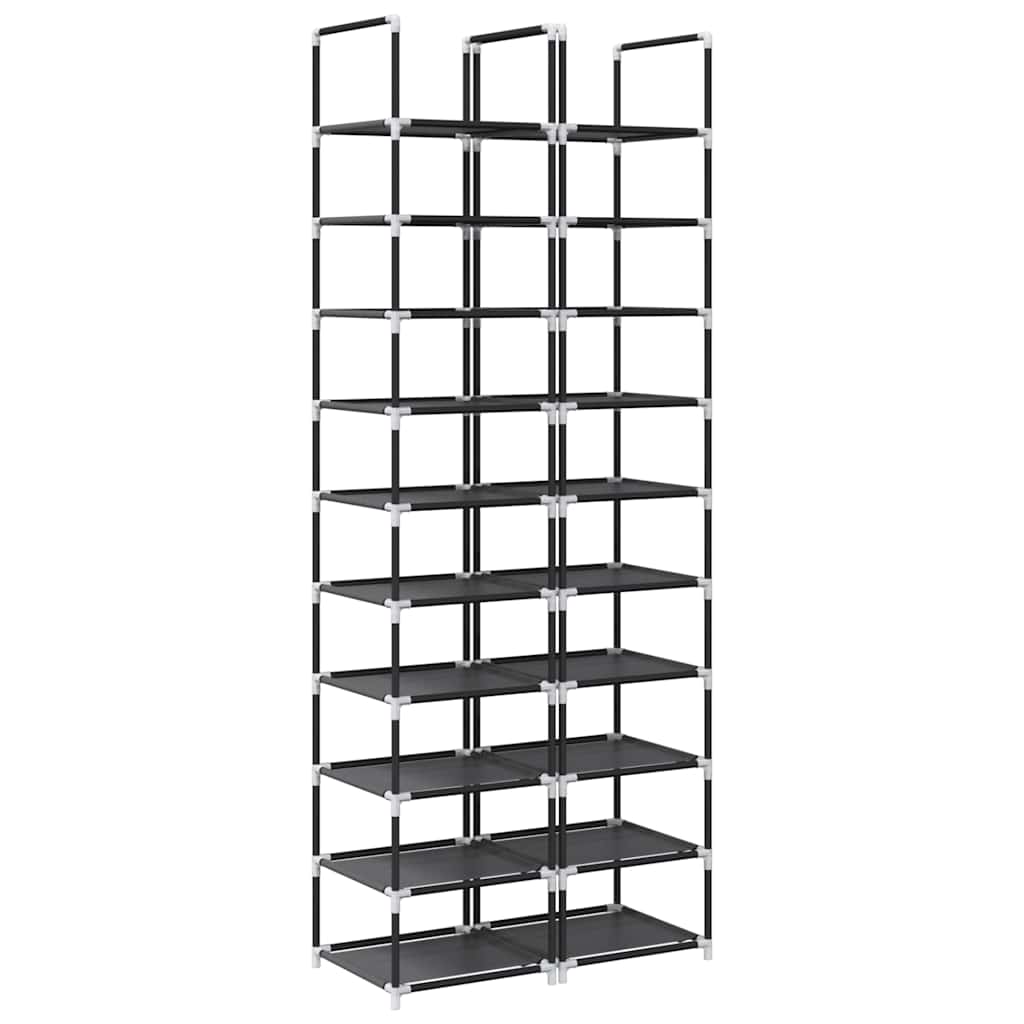 vidaXL Stojaki na buty 2 szt. 10-poziomowe czarne 33x33x174 cm