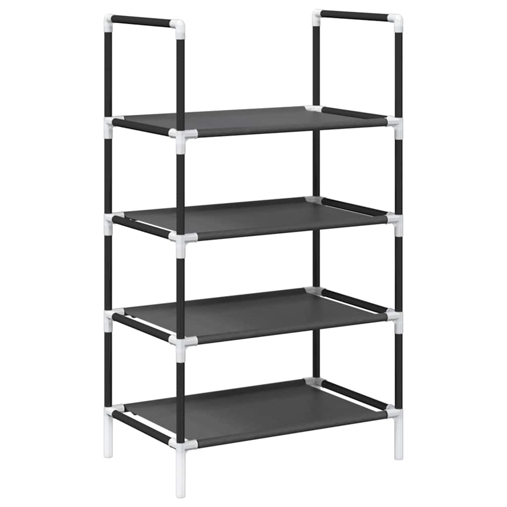 vidaXL Stojak na buty 4-poziomowy czarny 44x28x77cm Tkanina włókninowa