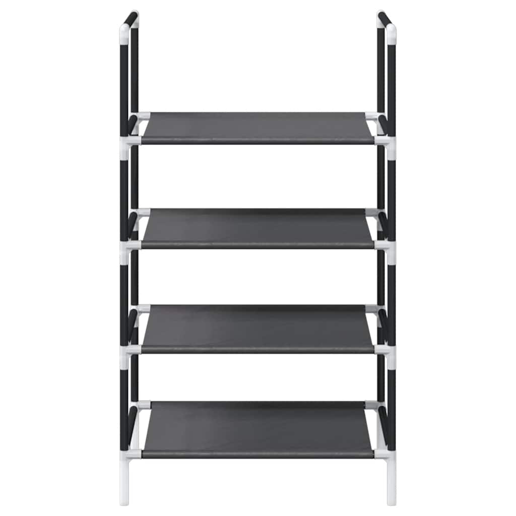 vidaXL Stojak na buty 4-poziomowy czarny 44x28x77cm Tkanina włókninowa