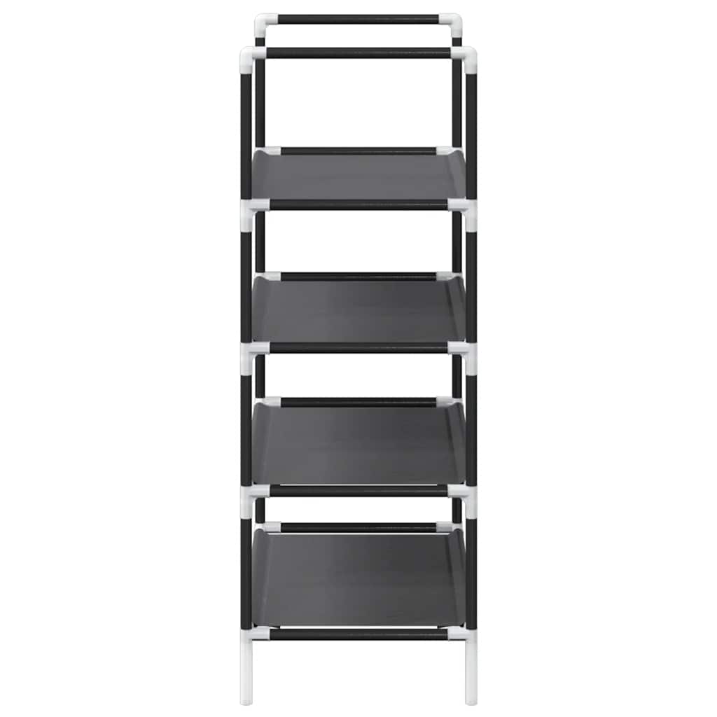 vidaXL Stojak na buty 4-poziomowy czarny 44x28x77cm Tkanina włókninowa