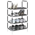 vidaXL Stojak na buty 4-poziomowy czarny 44x28x77cm Tkanina włókninowa