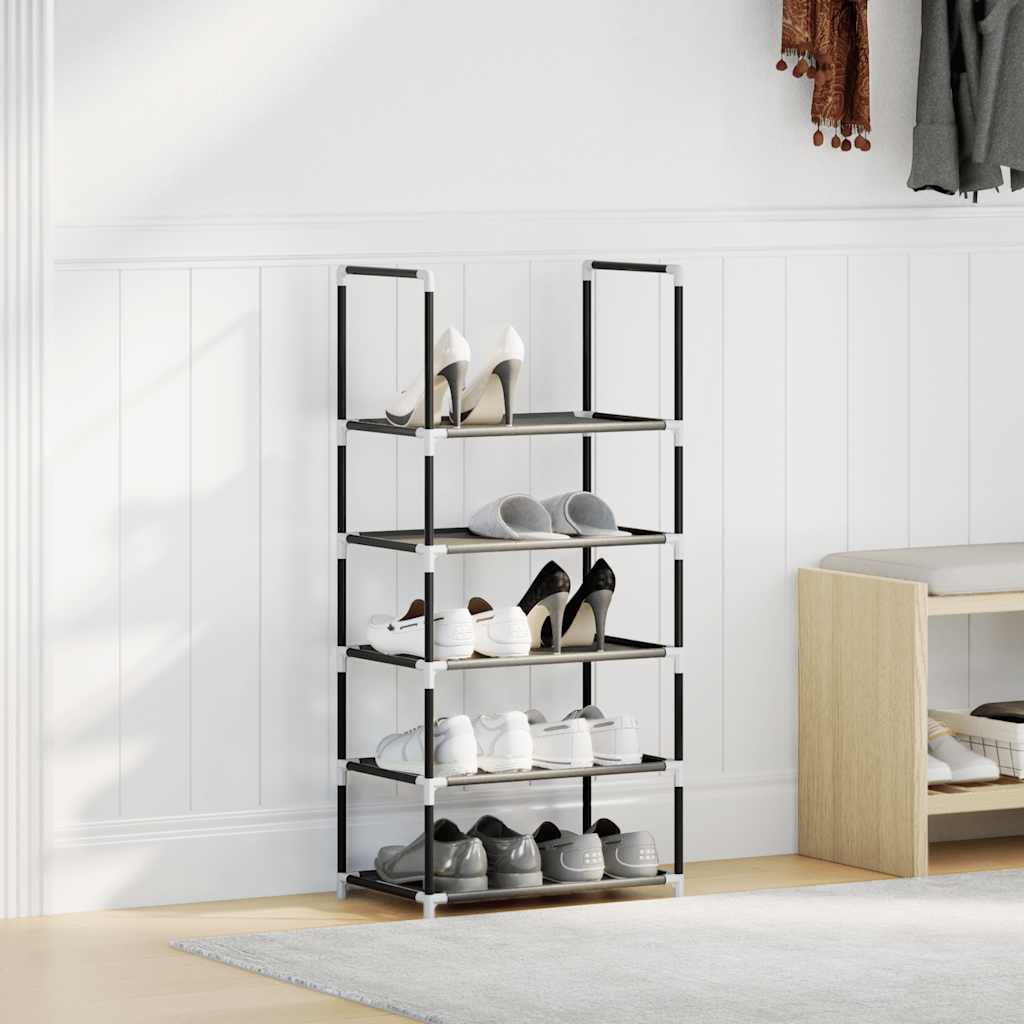 vidaXL Stojak na buty 5-poziomowy czarny 44x28x94cm Tkanina włókninowa