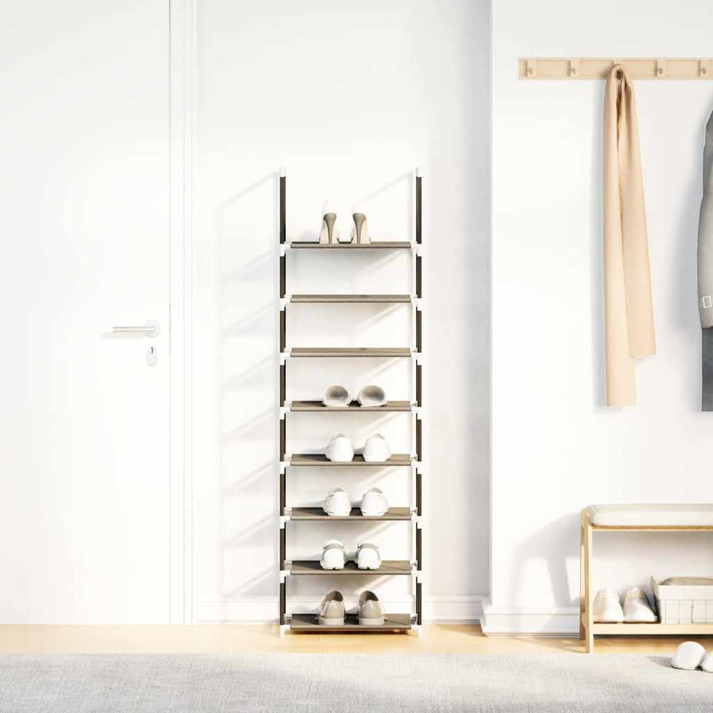 vidaXL Stojak na buty 8-poziomowy czarny 44x28x145 cm