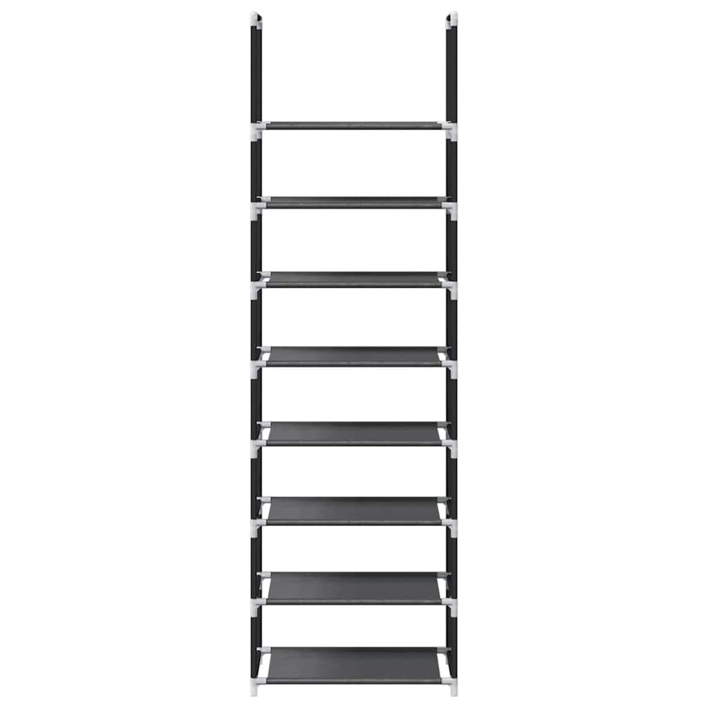 vidaXL Stojak na buty 8-poziomowy czarny 44x28x145 cm