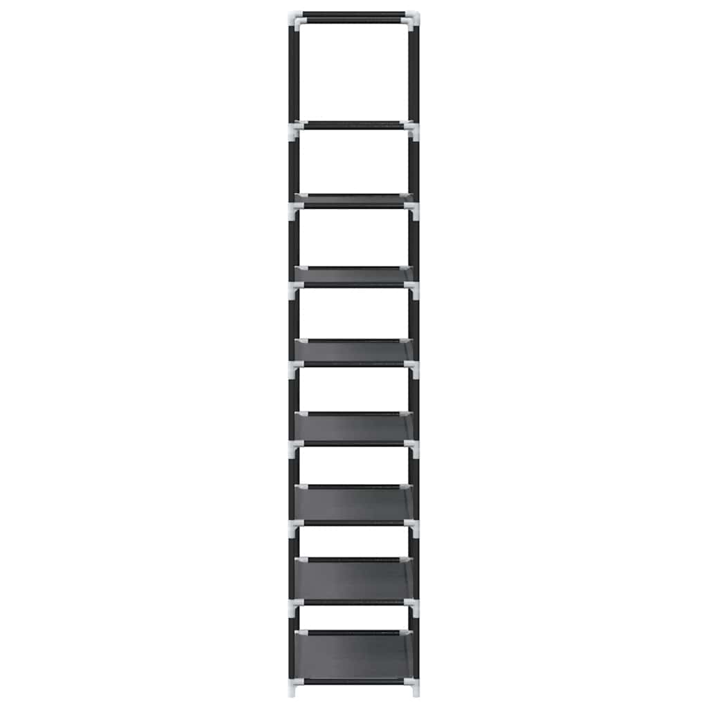 vidaXL Stojak na buty 8-poziomowy czarny 44x28x145 cm